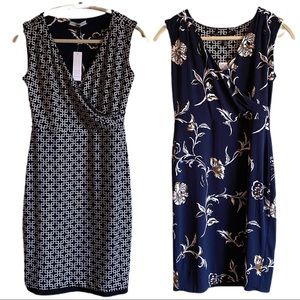 SOLD Reversible Graphic Print Sleeveless Wrap Dress